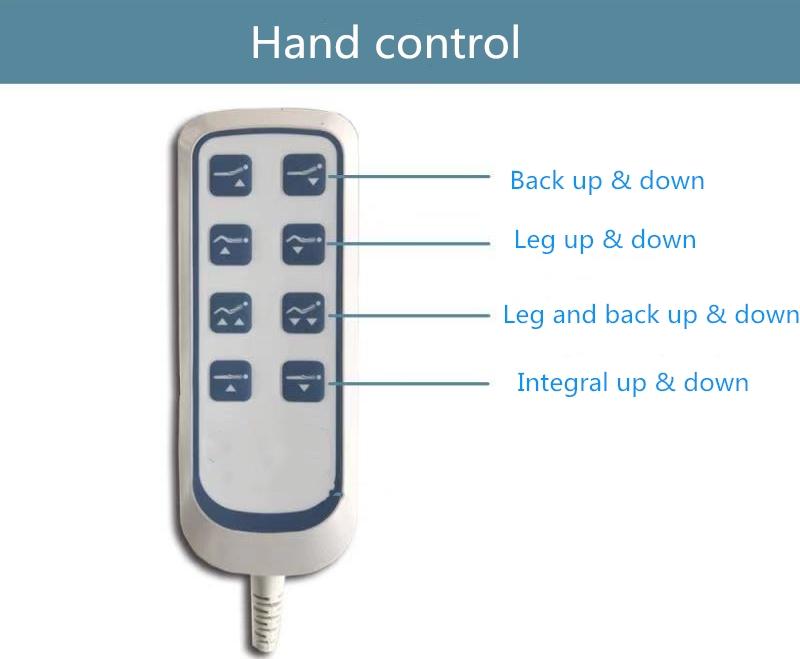 3 functions full electric hospital home bed hand controller button