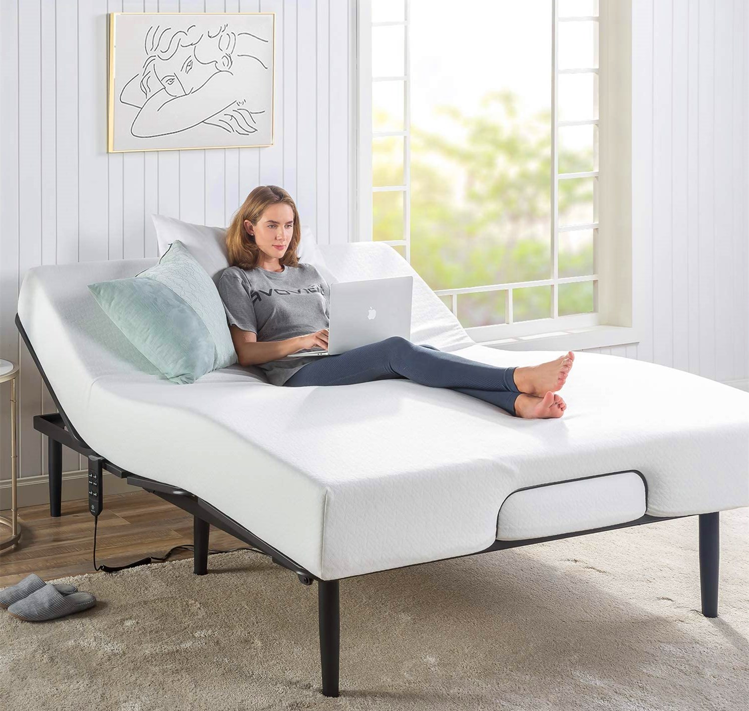 Contour Mattress Genie Adjustable Bed Wedge System - Inflatable Under The  Bed Wedge Mattress Riser for Elevated Support, Fits Queen Size Bed : Home &  Kitchen