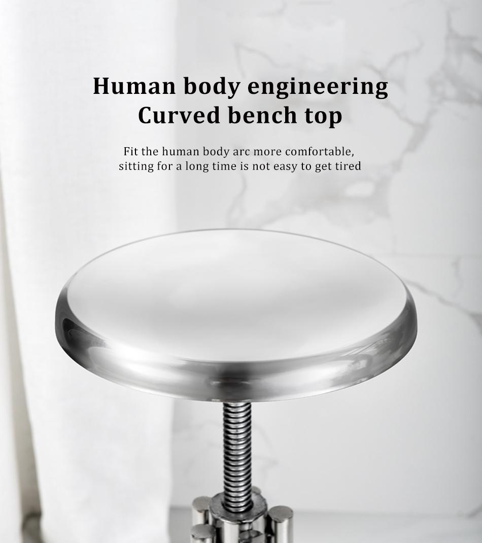 curved bench top design on the stool