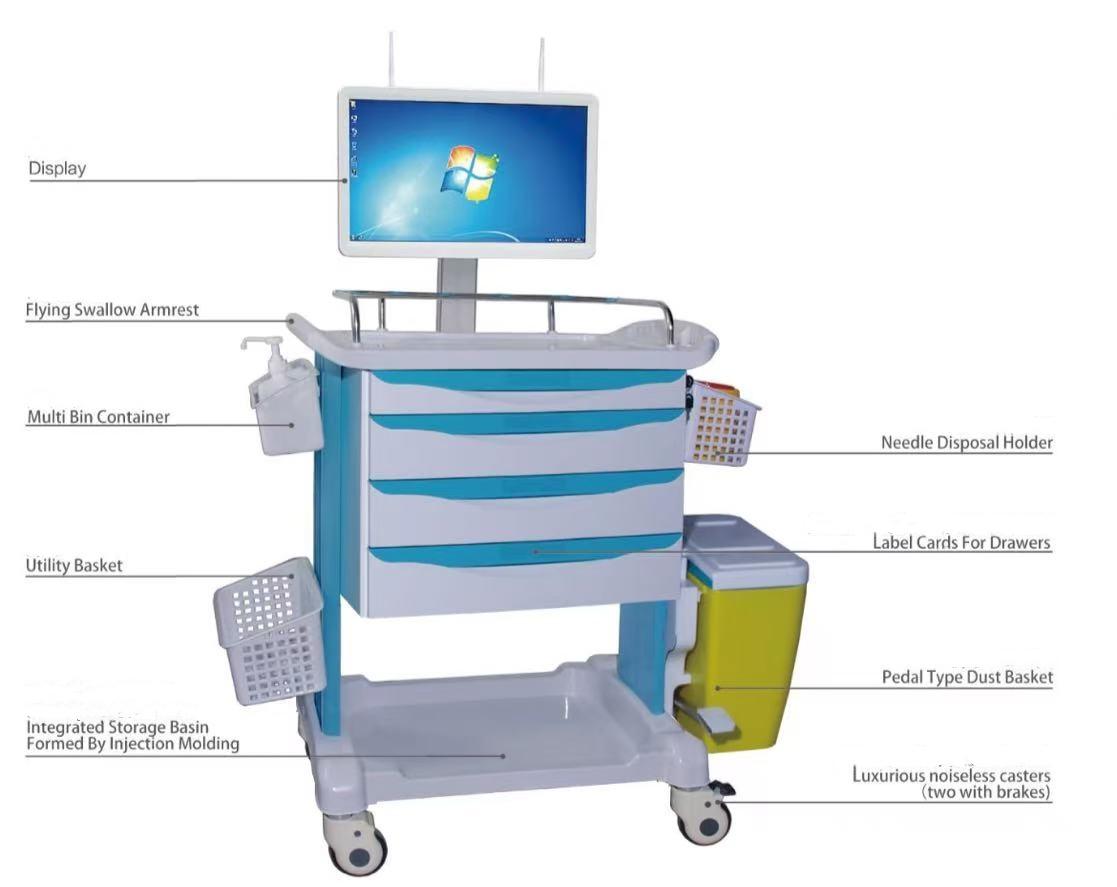 structure of medical computer cart